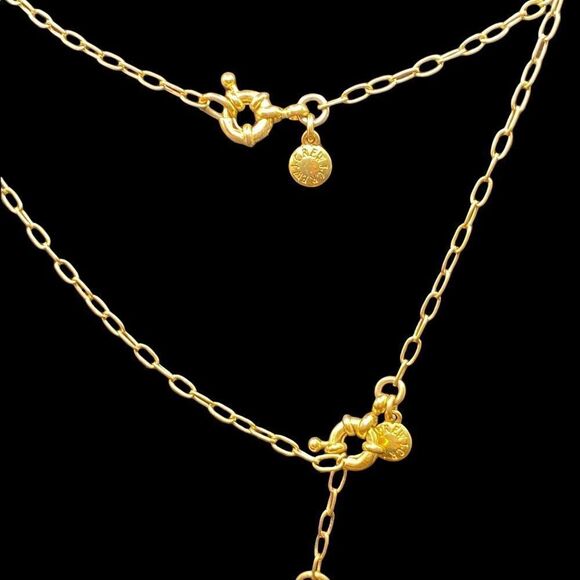 J Crew Necklace Gold Tone Amber Color Stones 30” adjustable-2 necklaces - Picture 7 of 9